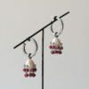 Silver, pearl and garnet earrings