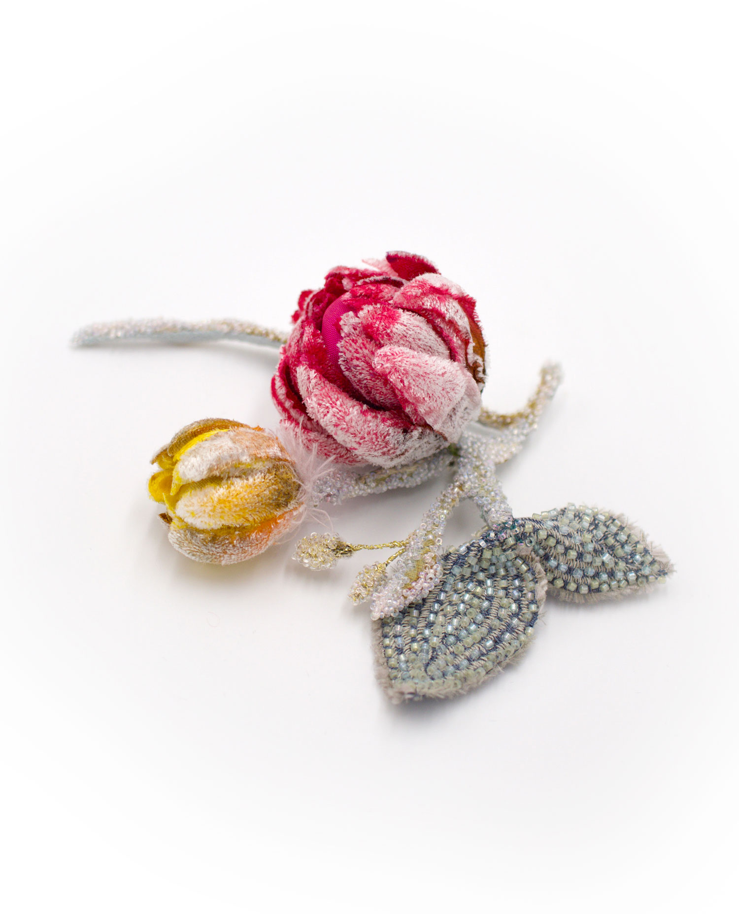 Textile brooch "Frederika" by Isabelle Mariana Textile brooch by Isabelle Mariana