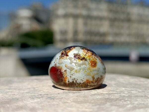 Enamelled sterling silver ring