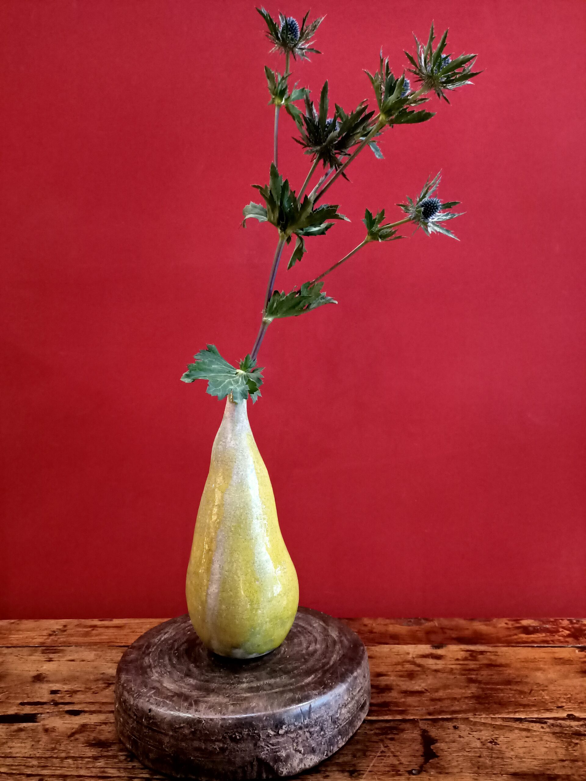 Enamelled stoneware vase by Nathalie Sonnet. Enamelled stoneware vase.