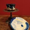 Glazed earthenware plate and bowl.