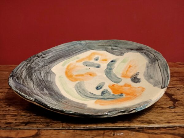Glazed earthenware platter.