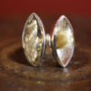 Bague argent, quartz citron et quartz rutile.