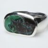 Chrysocolla and sterling silver ring.