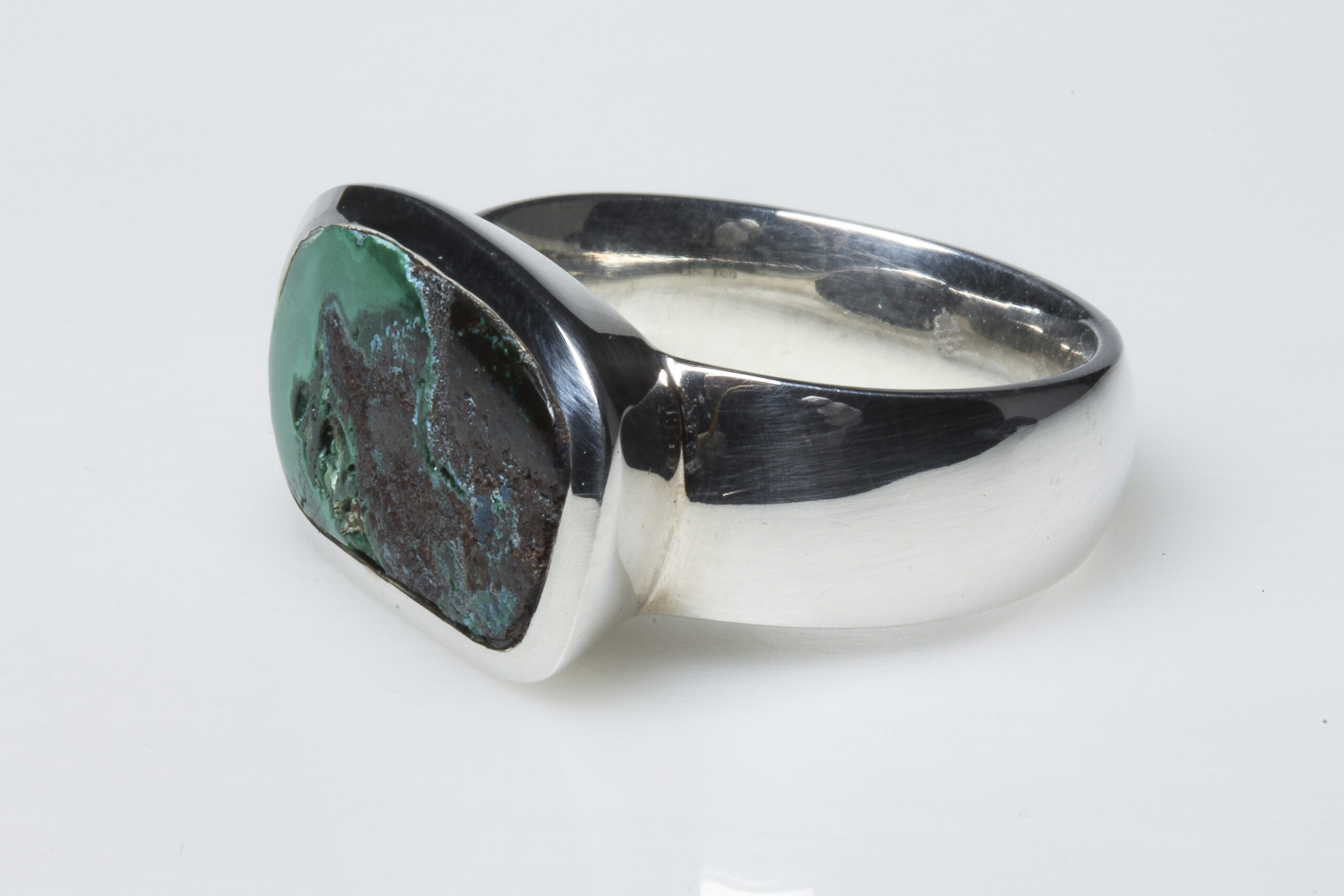 Chryscola and sterling silver ring Chryscola and sterling silver ring.