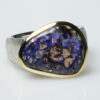 Boulder opal, silver and vermeil ring.