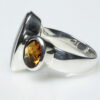 Bague opale boulder, citrine et argent.