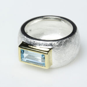 Topaz, sterling silver and vermeil ring.