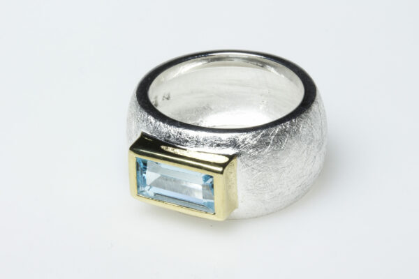 Topaz, sterling silver and vermeil ring.