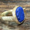 Picture showing a vermeil lapis and turquoise ring