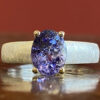 Bague tanzanite, argent brossé et vermeil