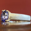 Bague tanzanite, argent brossé et vermeil