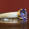 Bague tanzanite, argent brossé et vermeil