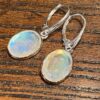 Silver and white labradorite earrings.