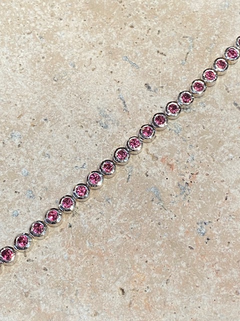 Silver and rhodolite bracelet Silver and rhodolite bracelet