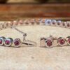 Silver and rhodolite bracelet.