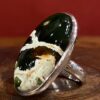 Chrome chalcedony and silver ring.
