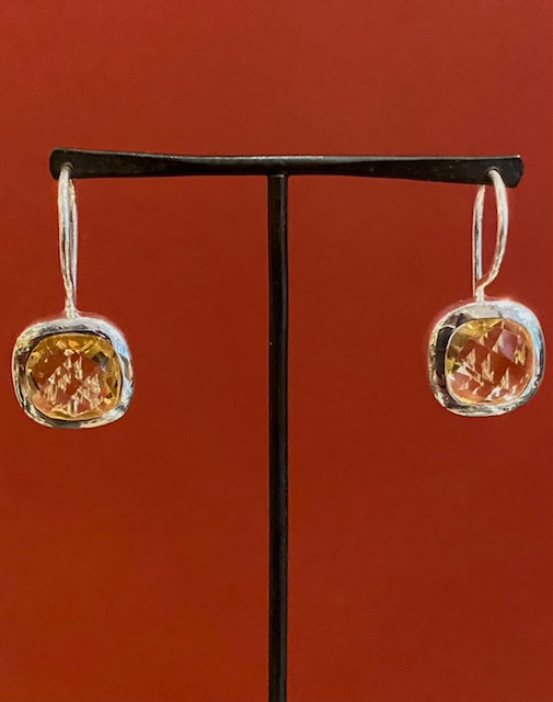 Citrin and silver earrings