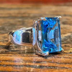 Bague argent et topaze swiss blue