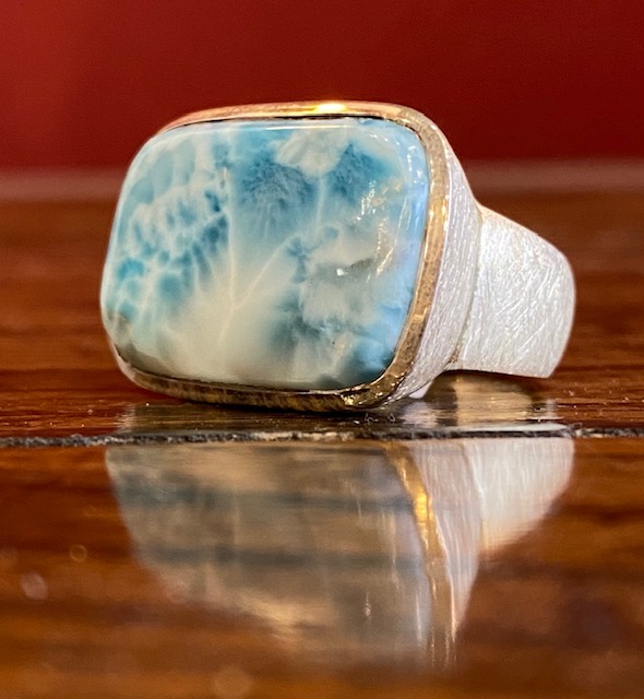 Sterling silver ring with larimar.