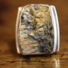 Rough chiastolite and sterling silver ring