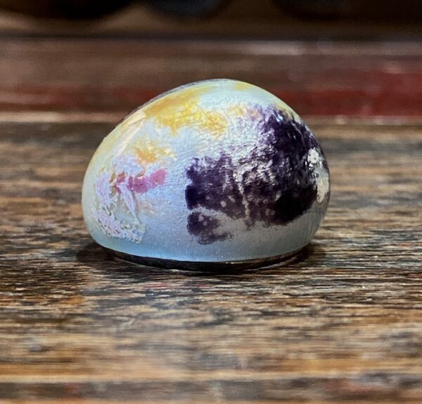 Enamelled sterling silver ring.