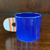 Blue enamelled porcelain espresso cup