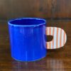 Blue enamelled porcelain espresso cup.