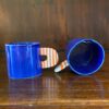 Blue enamelled espresso cup.