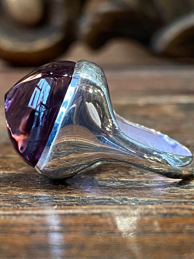 Bague argent et améthyste