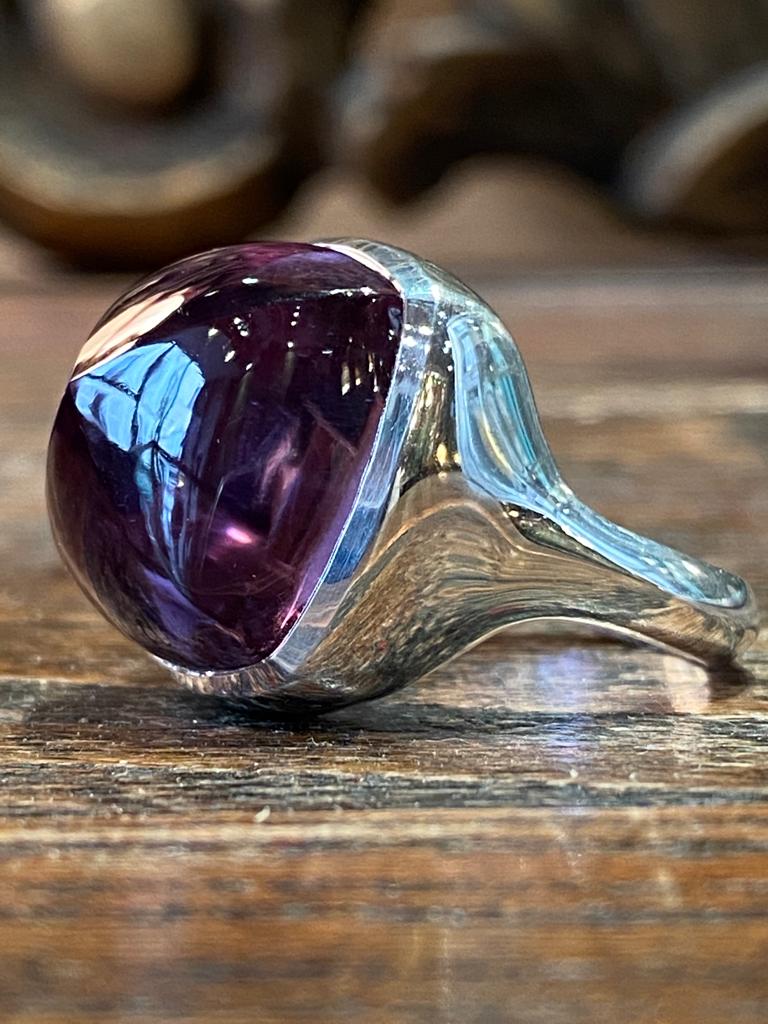 Bague argent et améthyste