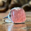 Silver and quartz ring with lepidocrocite inclusions