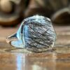 Silver and tourmalinated quartz ring