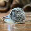 Silver and tourmalinated quartz ring 2