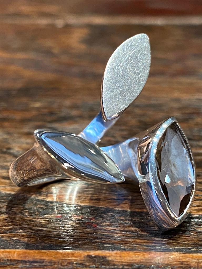 Sterling silver ring with smoky quartz 2 Sterling silver ring with smoky quartz 2