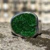 Sterling silver ring with uvarovite