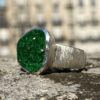 Sterling silver ring with uvarovite